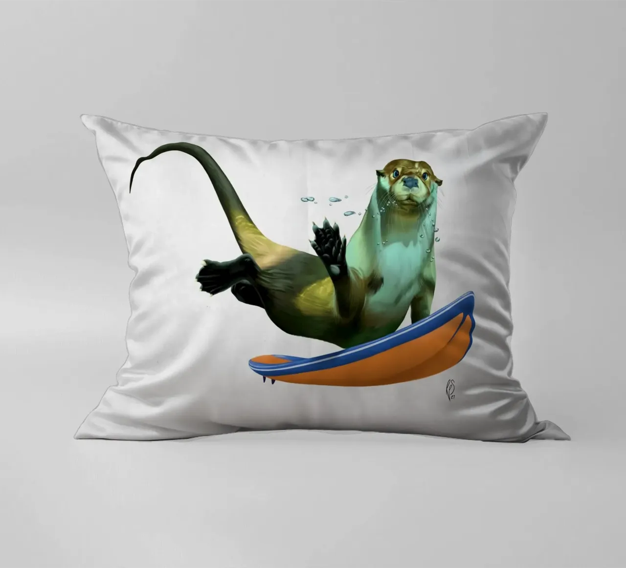 Otterly (Wordless) cuscino da Rob Art | Illustration