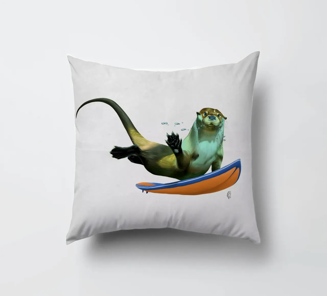 Otterly (Wordless) cuscino da Rob Art | Illustration