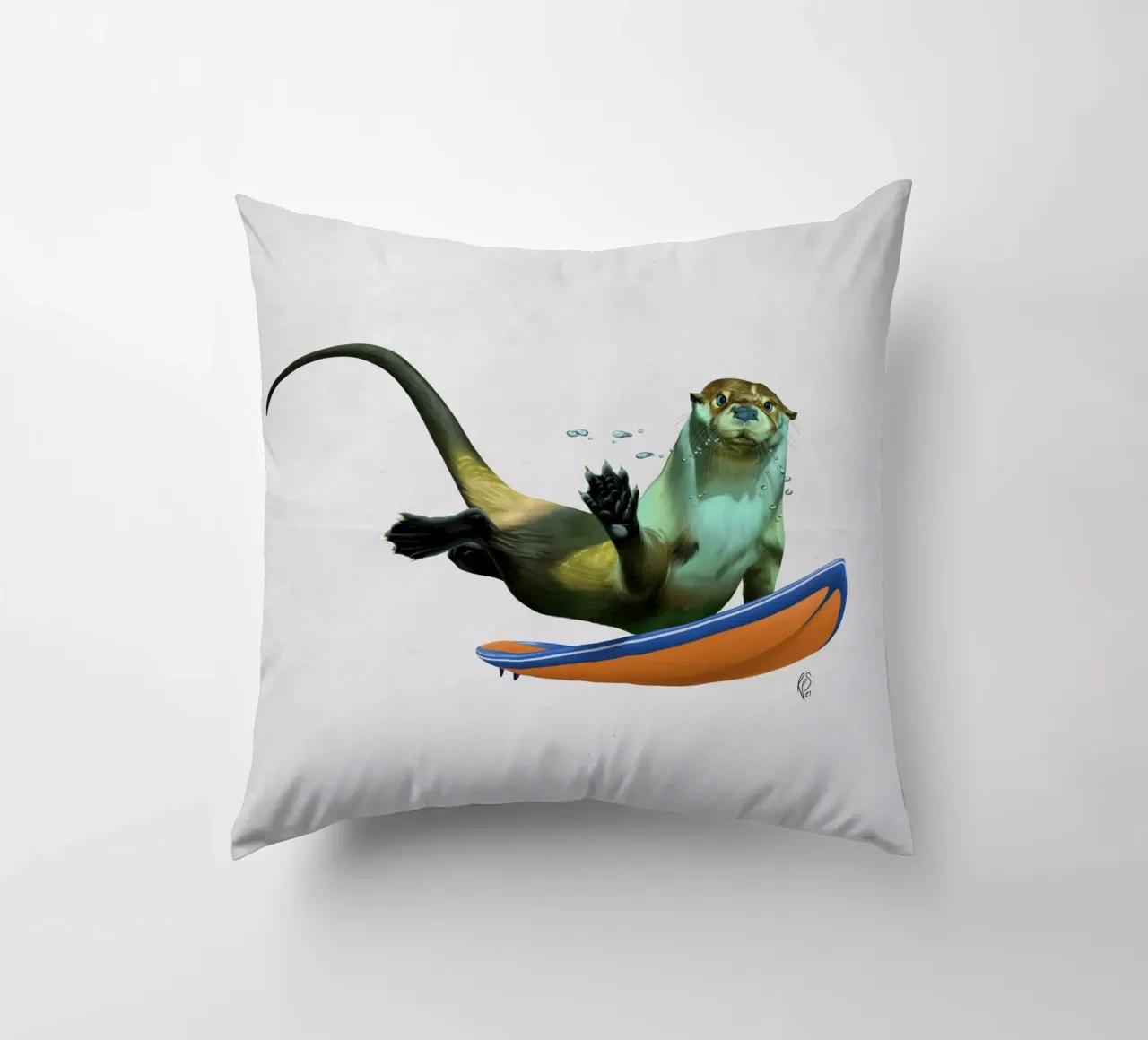 Otterly (Wordless) cuscino da Rob Art | Illustration