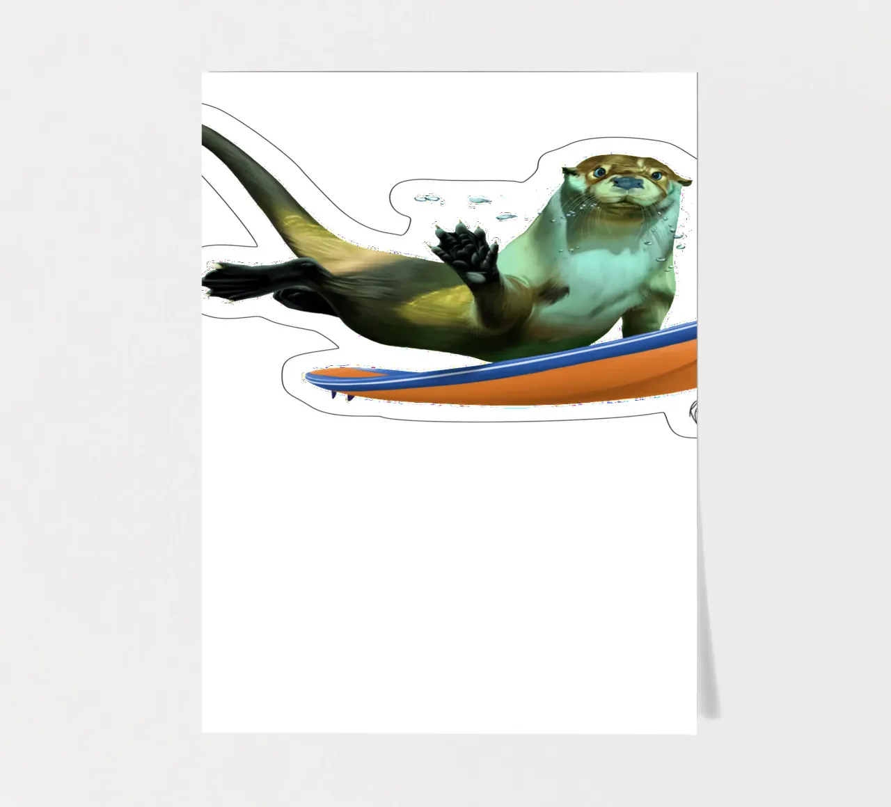 Otterly (Wordless) sticker sheet by Rob Art | Illustration