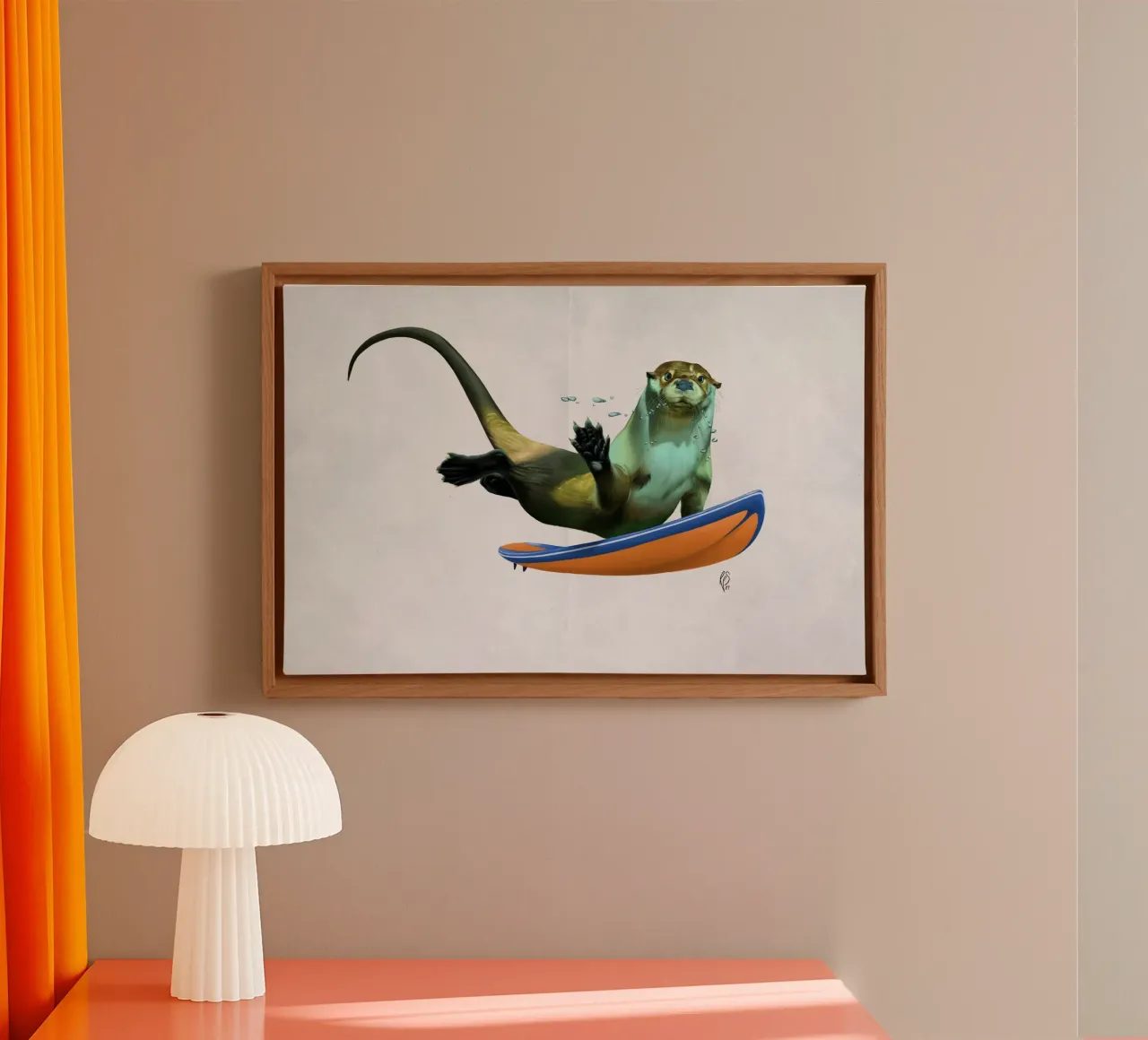 Otterly (Wordless) canvas by Rob Art | Illustration