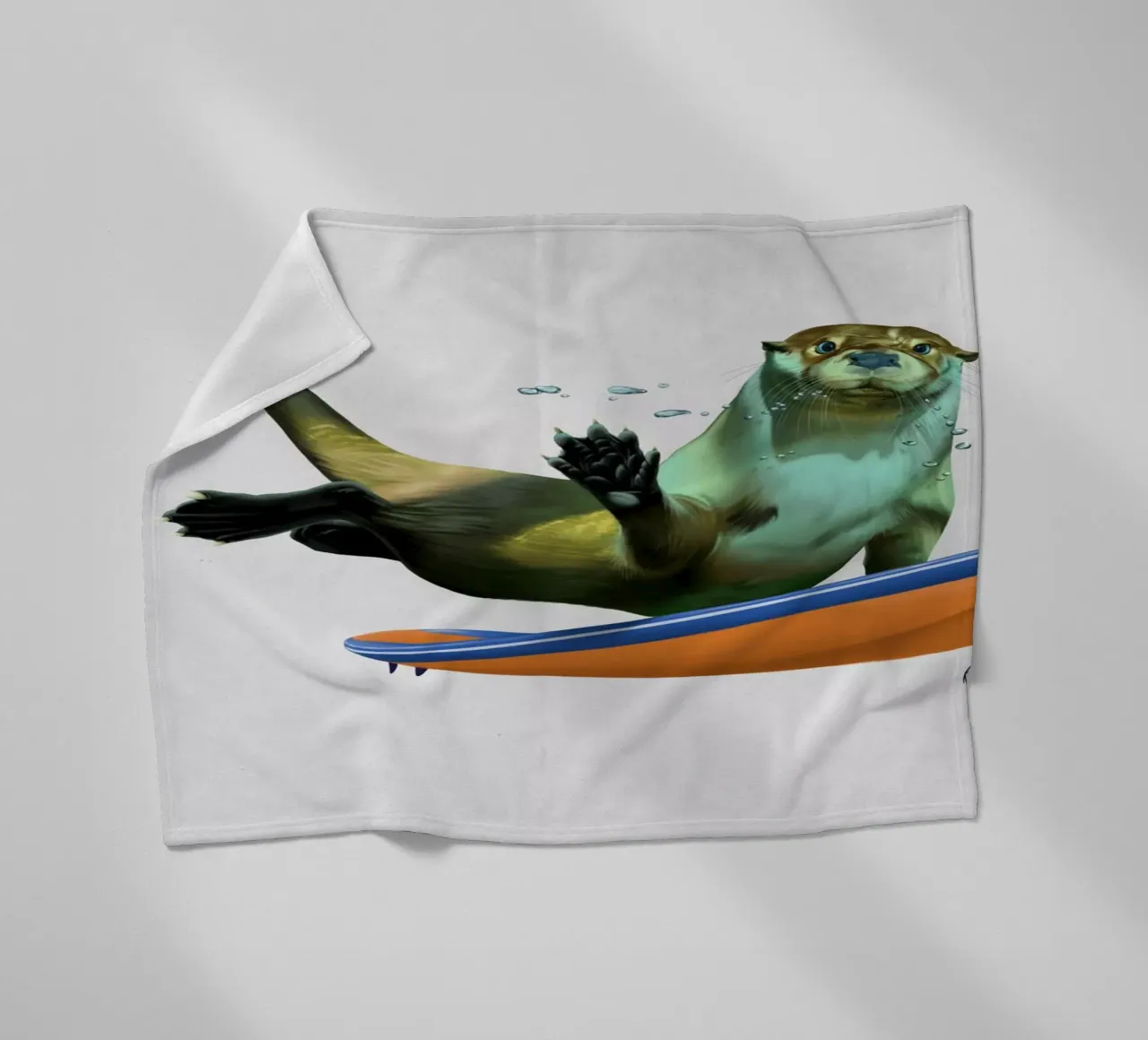 Otterly (Wordless) fleece blanket by Rob Art | Illustration