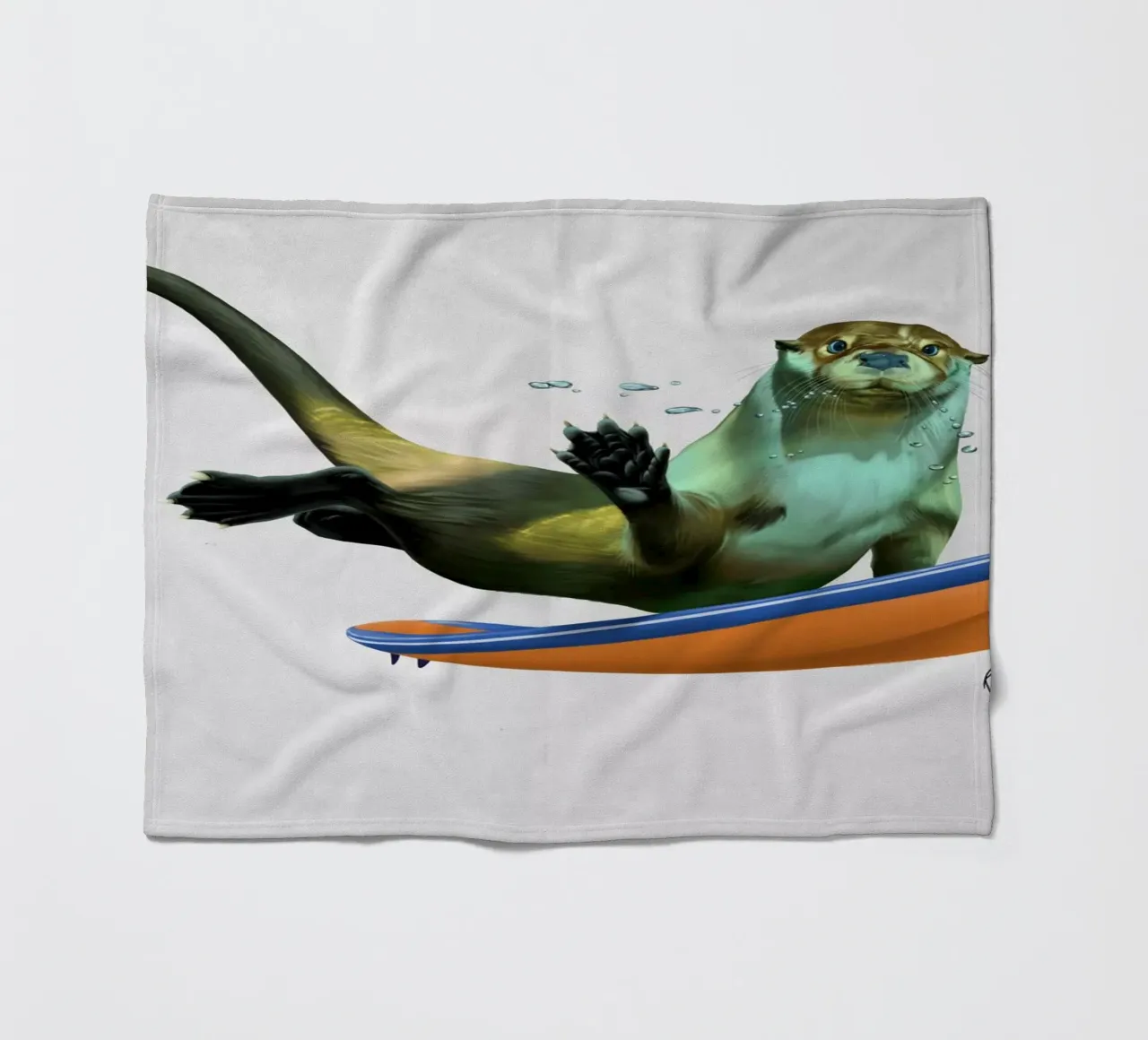 Otterly (Wordless) fleece blanket by Rob Art | Illustration