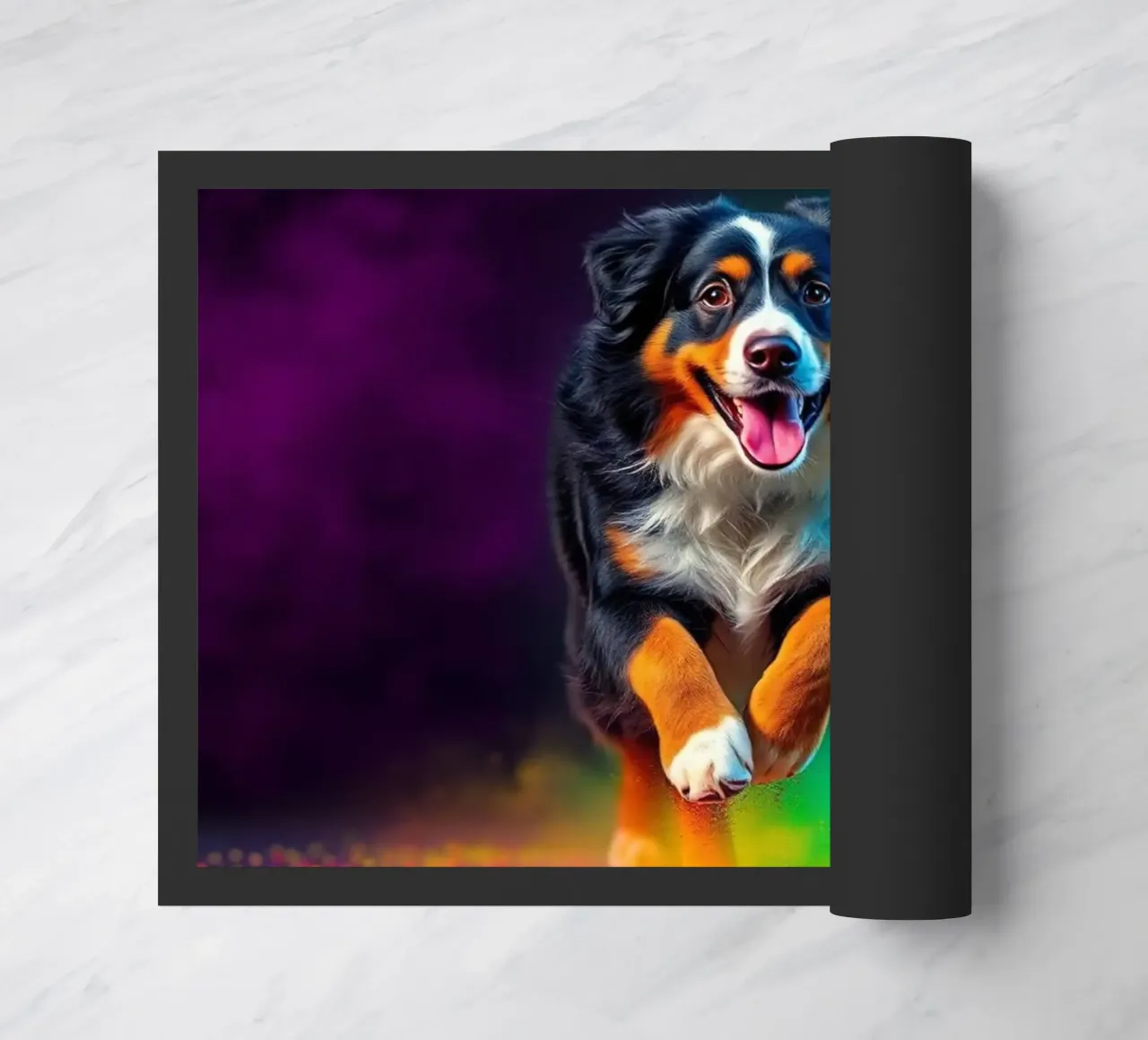 The colorful Bernese Mountain Dog #77 doormat by Yumis.Beargang.and.Me
