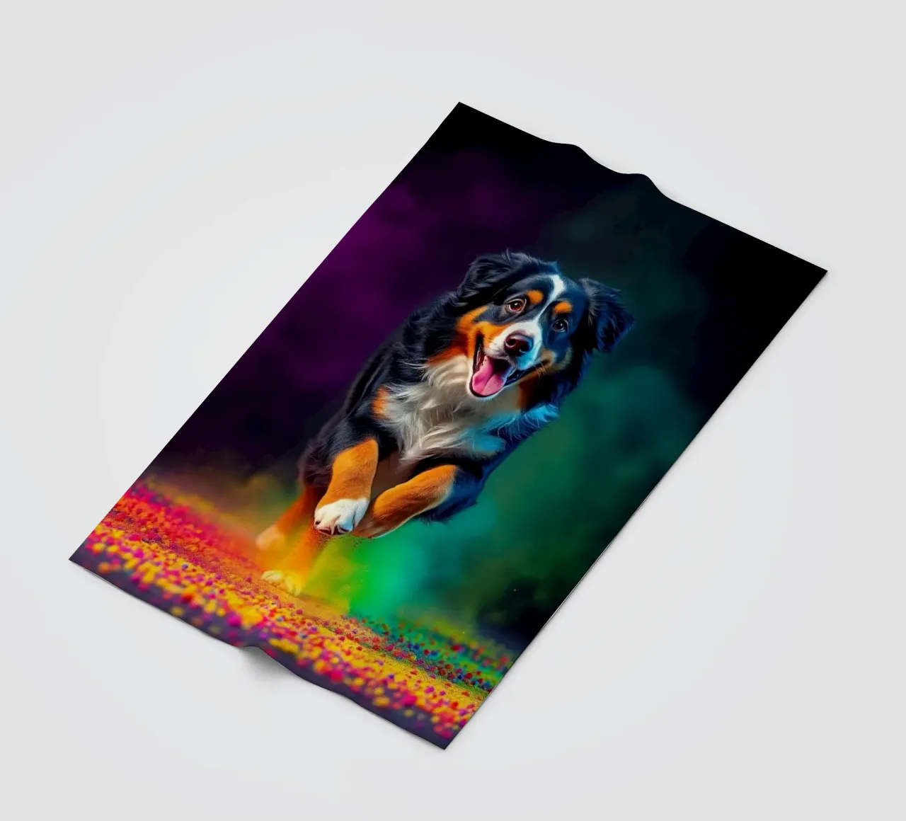 The colorful Bernese Mountain Dog #77 fleece blanket by Yumis.Beargang.and.Me