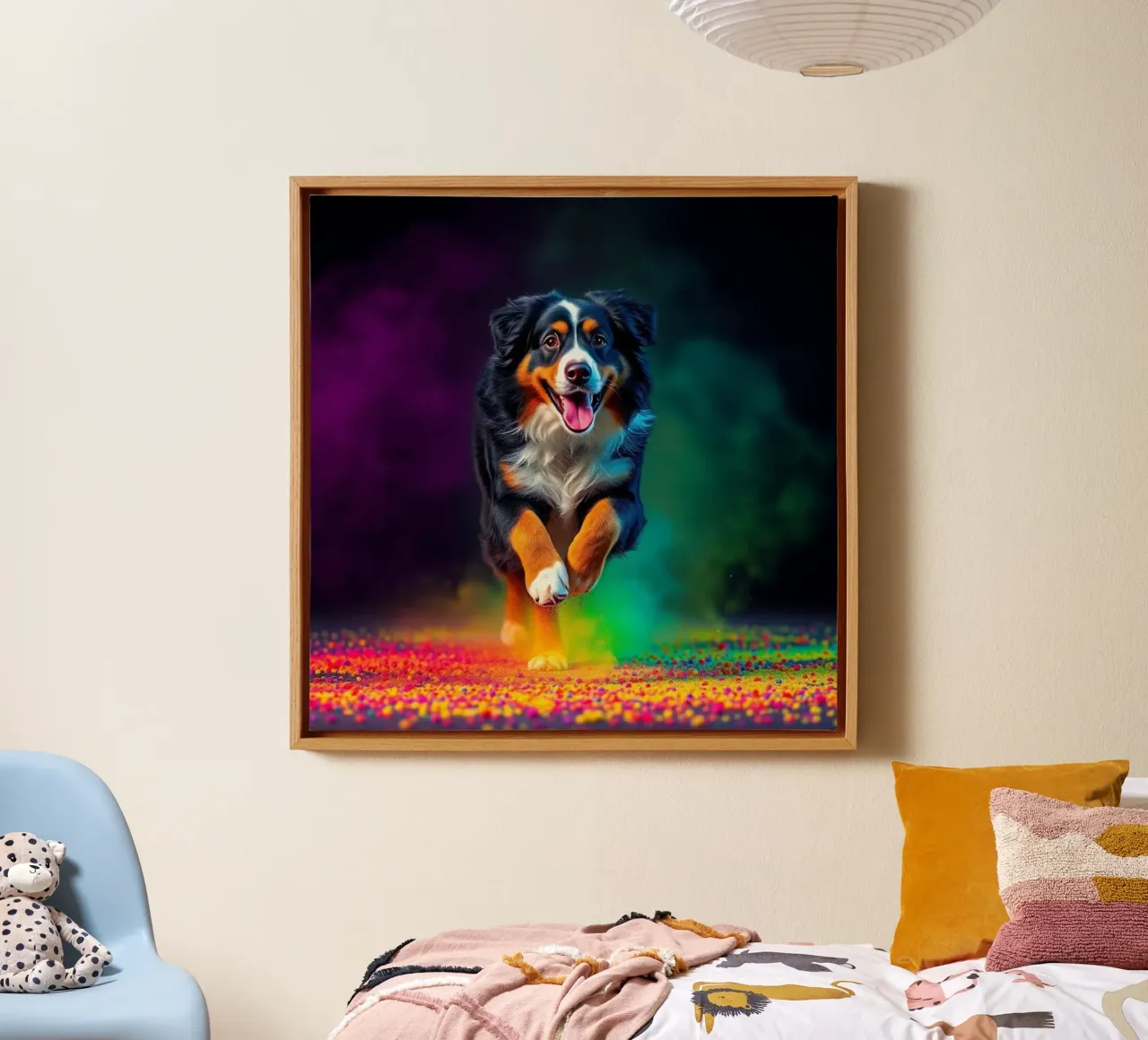 The colorful Bernese Mountain Dog #77 canvas by Yumis.Beargang.and.Me
