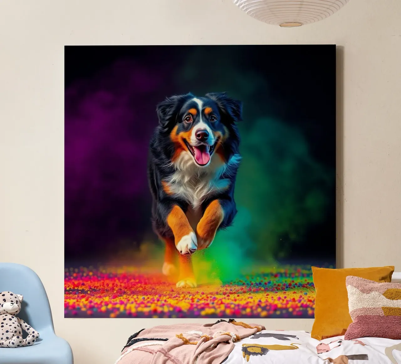 The colorful Bernese Mountain Dog #77 canvas by Yumis.Beargang.and.Me