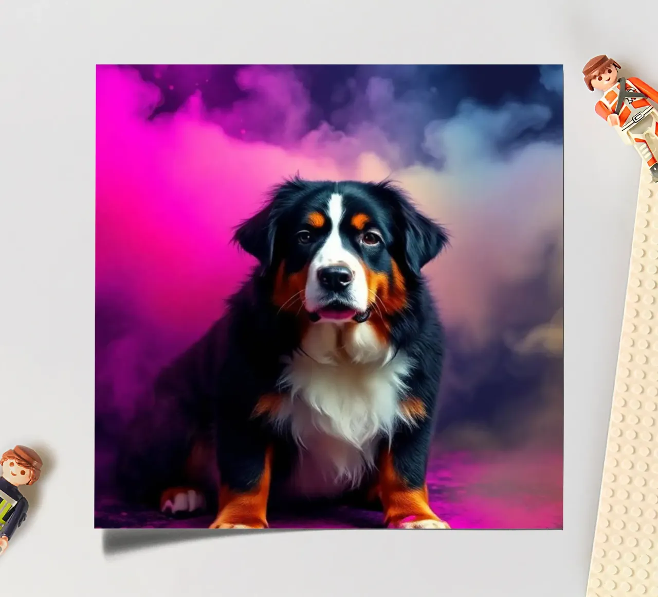The colorful Bernese Mountain Dog #78 sticker sheet by Yumis.Beargang.and.Me