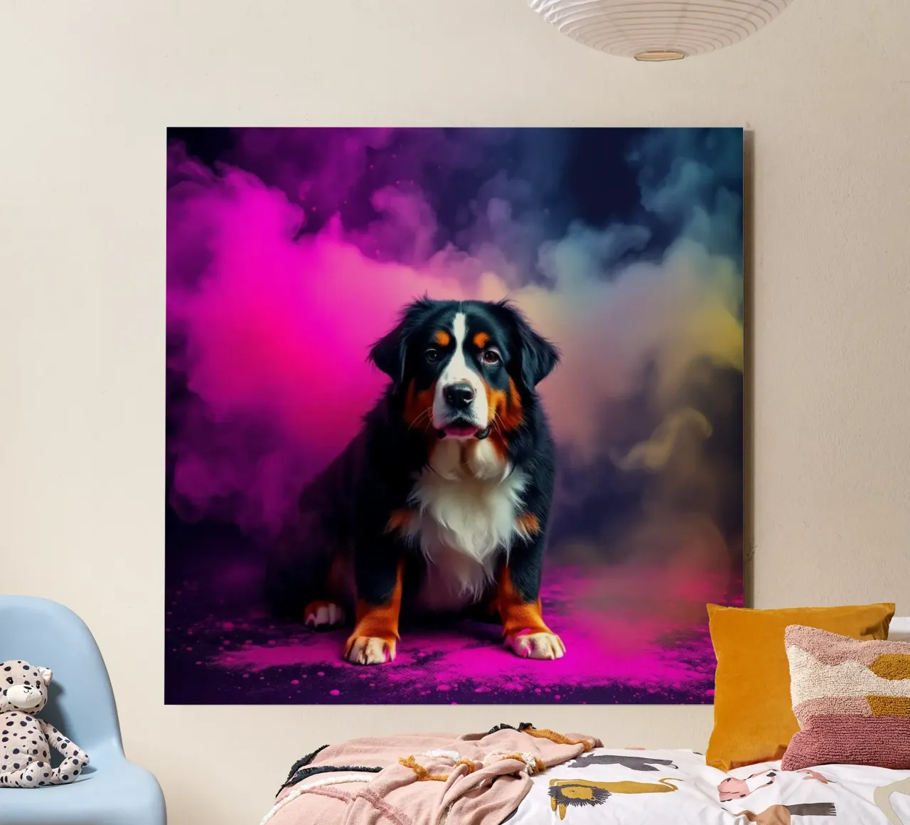 The colorful Bernese Mountain Dog #78 alu-dibond by Yumis.Beargang.and.Me