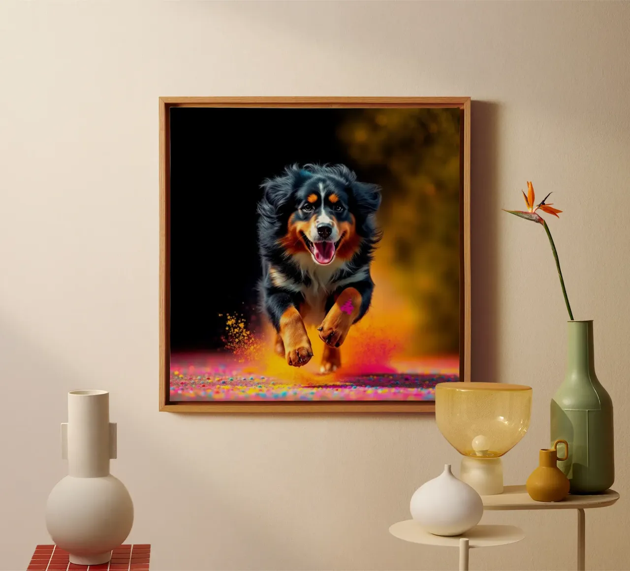 The colorful Bernese Mountain Dog #79 canvas by Yumis.Beargang.and.Me