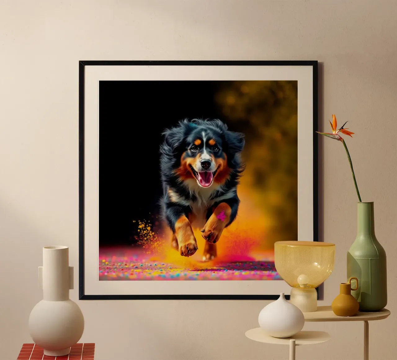 The colorful Bernese Mountain Dog #79 poster by Yumis.Beargang.and.Me