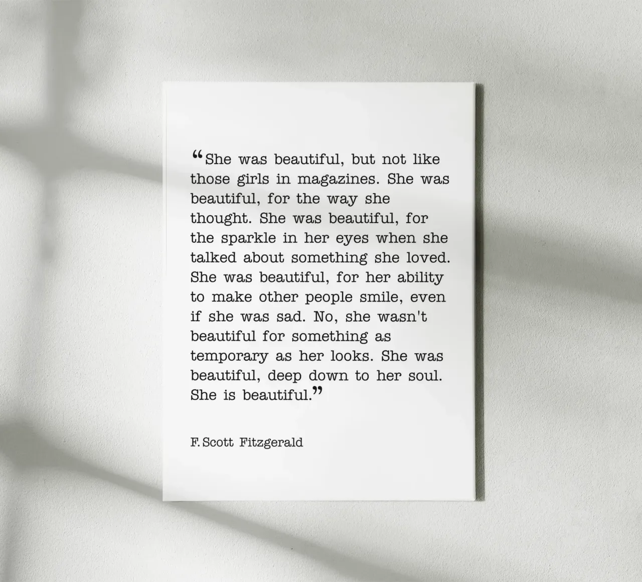 Ze was mooi F.Scott Fitzgerald canvas met Baklijst van Paigaam Studio