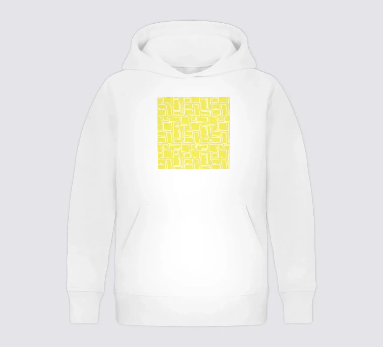 Doodle Squares in Sunshine Yellow kids hoodie by Happy Littles