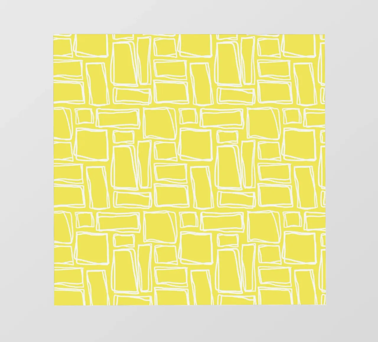Quadrati Doodle in giallo sole telo in pvc da Happy Littles