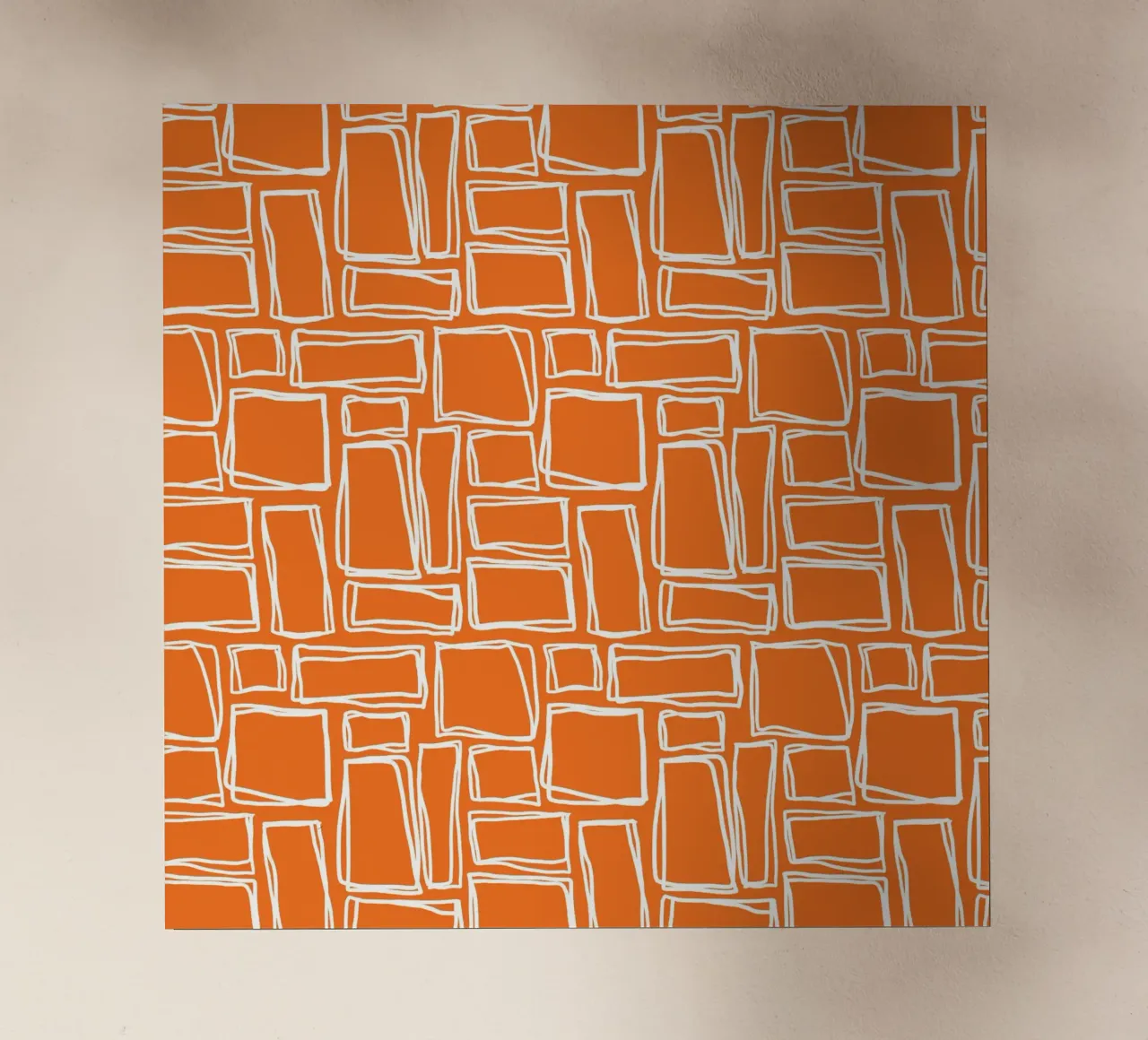 Quadrati Doodle in arancio mandarino pellicola backlit da Happy Littles