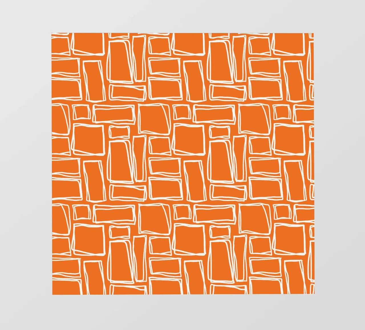 Quadrati Doodle in arancio mandarino pellicola backlit da Happy Littles