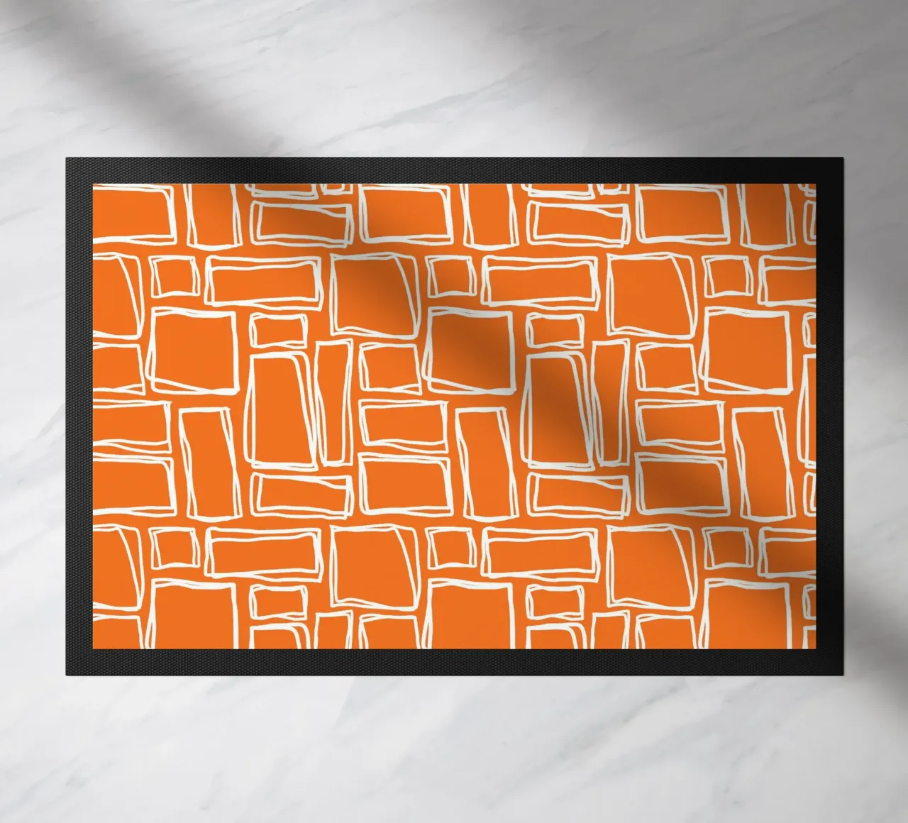 Quadrati Doodle in arancio mandarino zerbino da Happy Littles