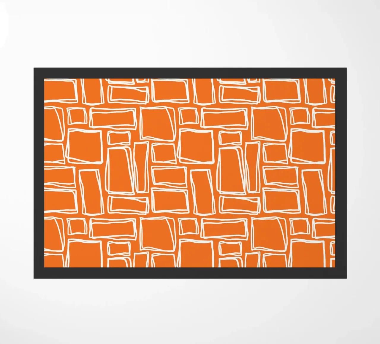 Quadrati Doodle in arancio mandarino zerbino da Happy Littles