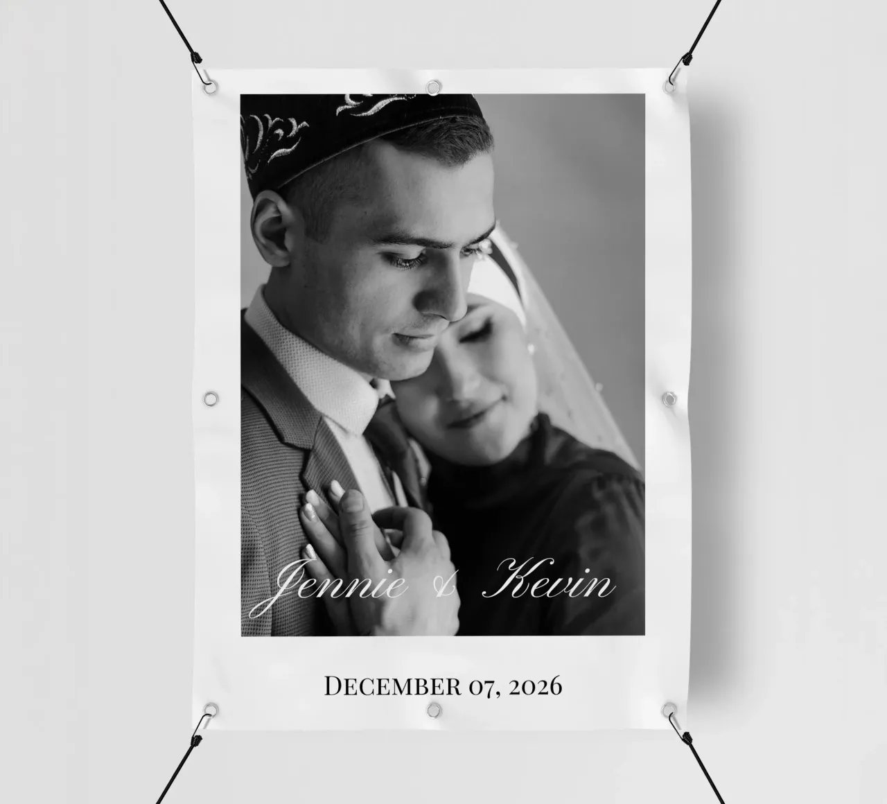Monochrome Hochzeit Personalisierung PVC Plane von NEWEST CUSTOM SHOP