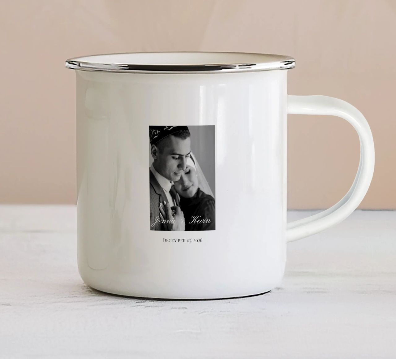 Personalizzazione monocromatica del matrimonio tazza in smalto da NEWEST CUSTOM SHOP