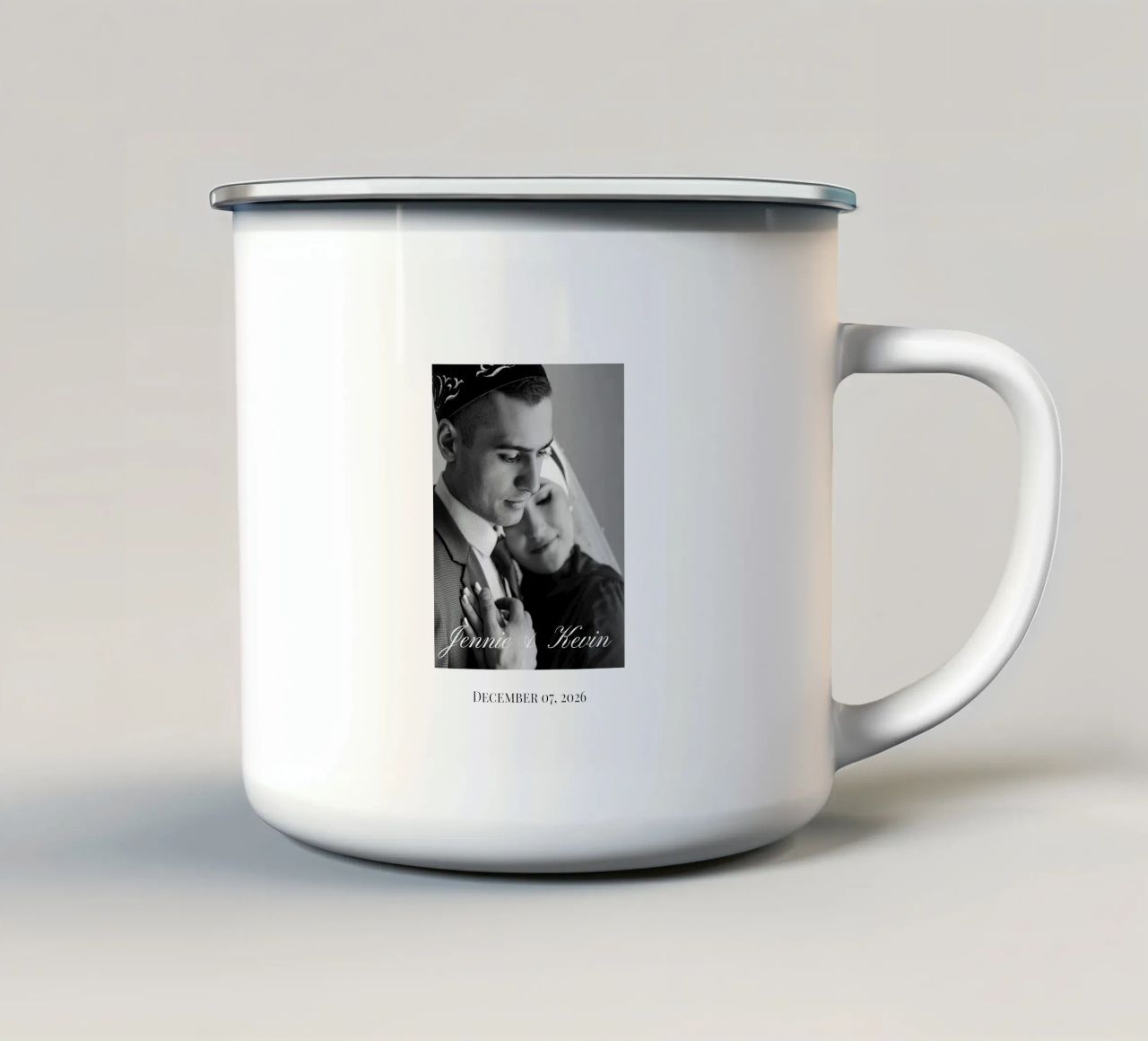 Personalizzazione monocromatica del matrimonio tazza in smalto da NEWEST CUSTOM SHOP
