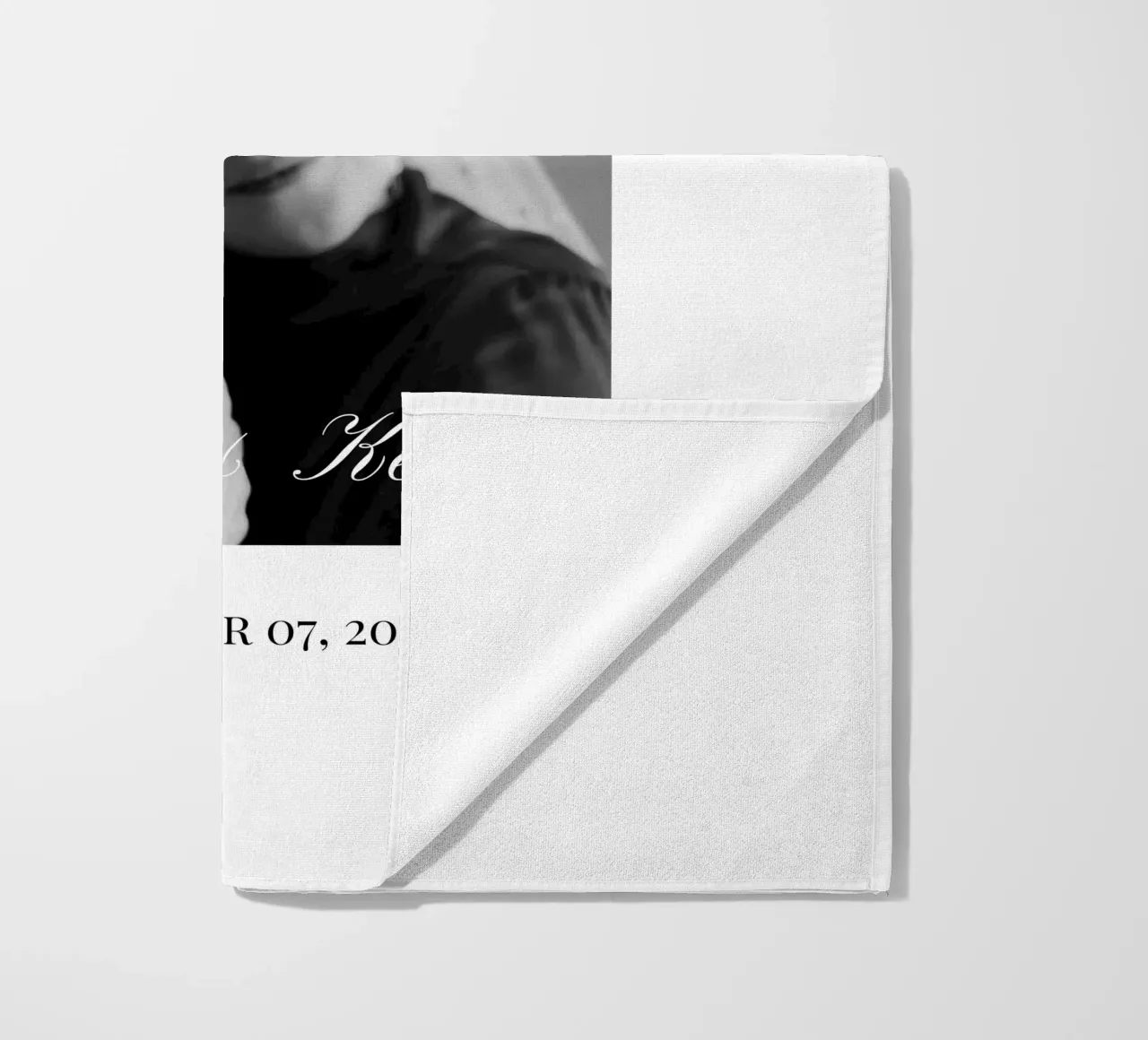 Monochrome Wedding Personalization beach towel by NEWEST CUSTOM SHOP