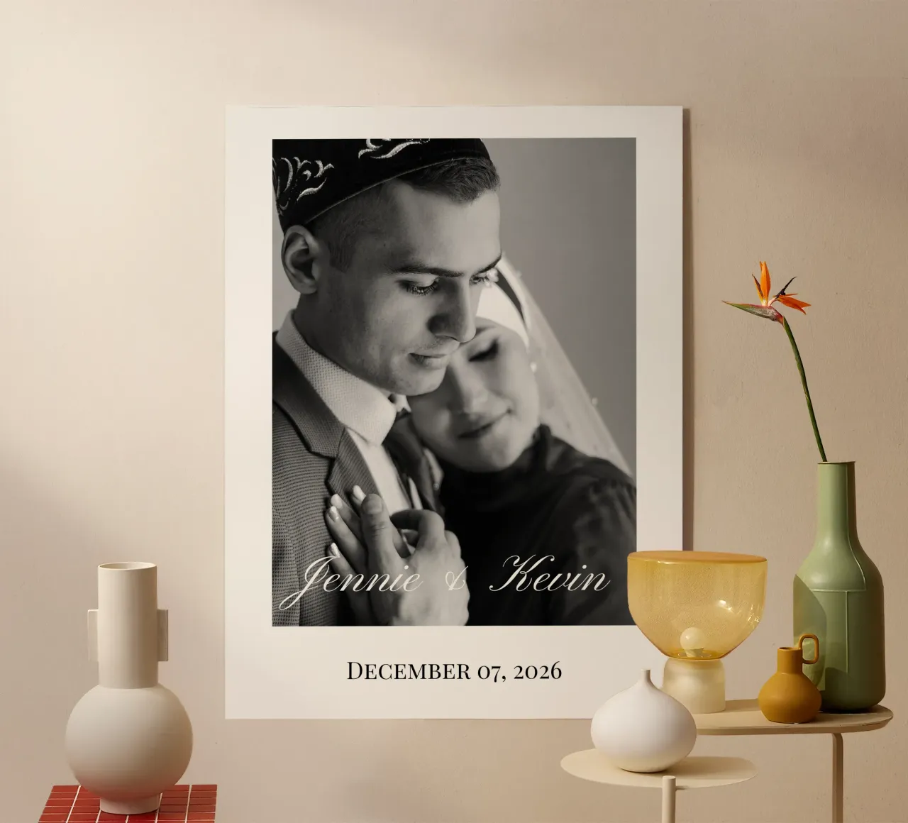 Monochrome Hochzeit Personalisierung Acryl-Glas von NEWEST CUSTOM SHOP