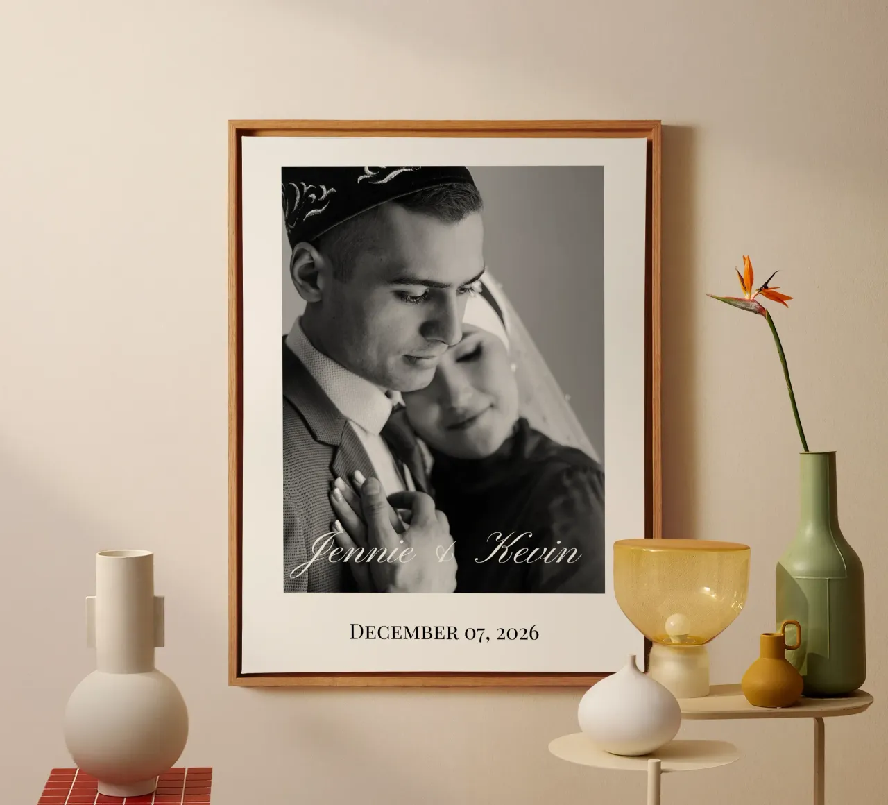 Monochrome Wedding Personalization canvas by NEWEST CUSTOM SHOP