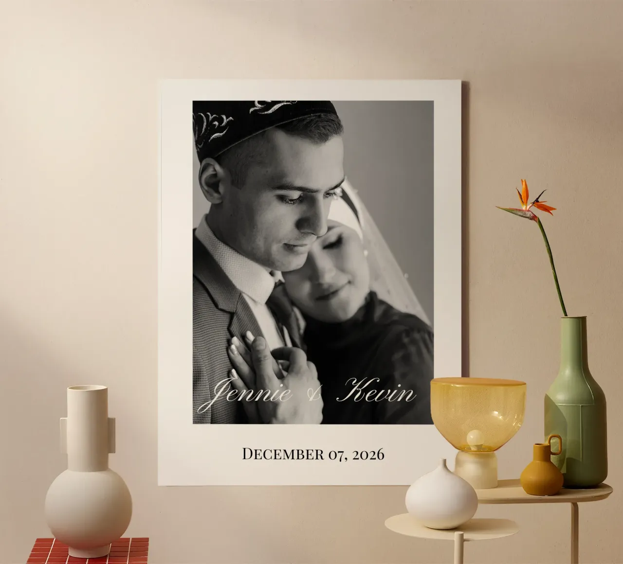 Monochrome Wedding Personalization canvas by NEWEST CUSTOM SHOP