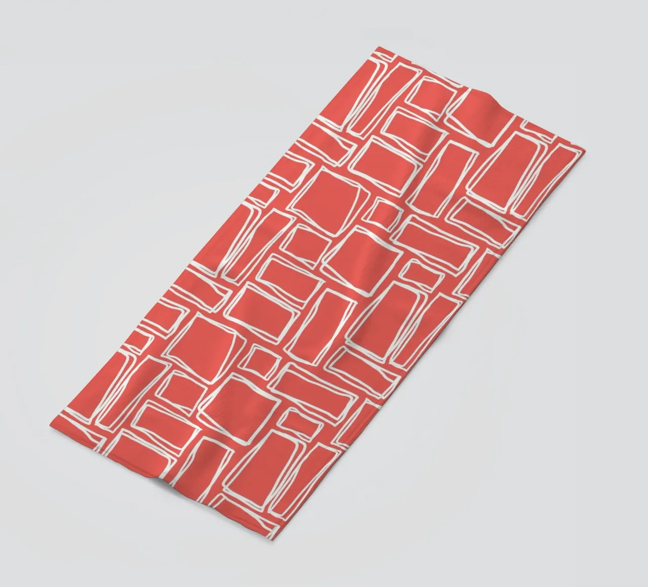 Quadrati Doodle in rosso papavero telo mare da Happy Littles