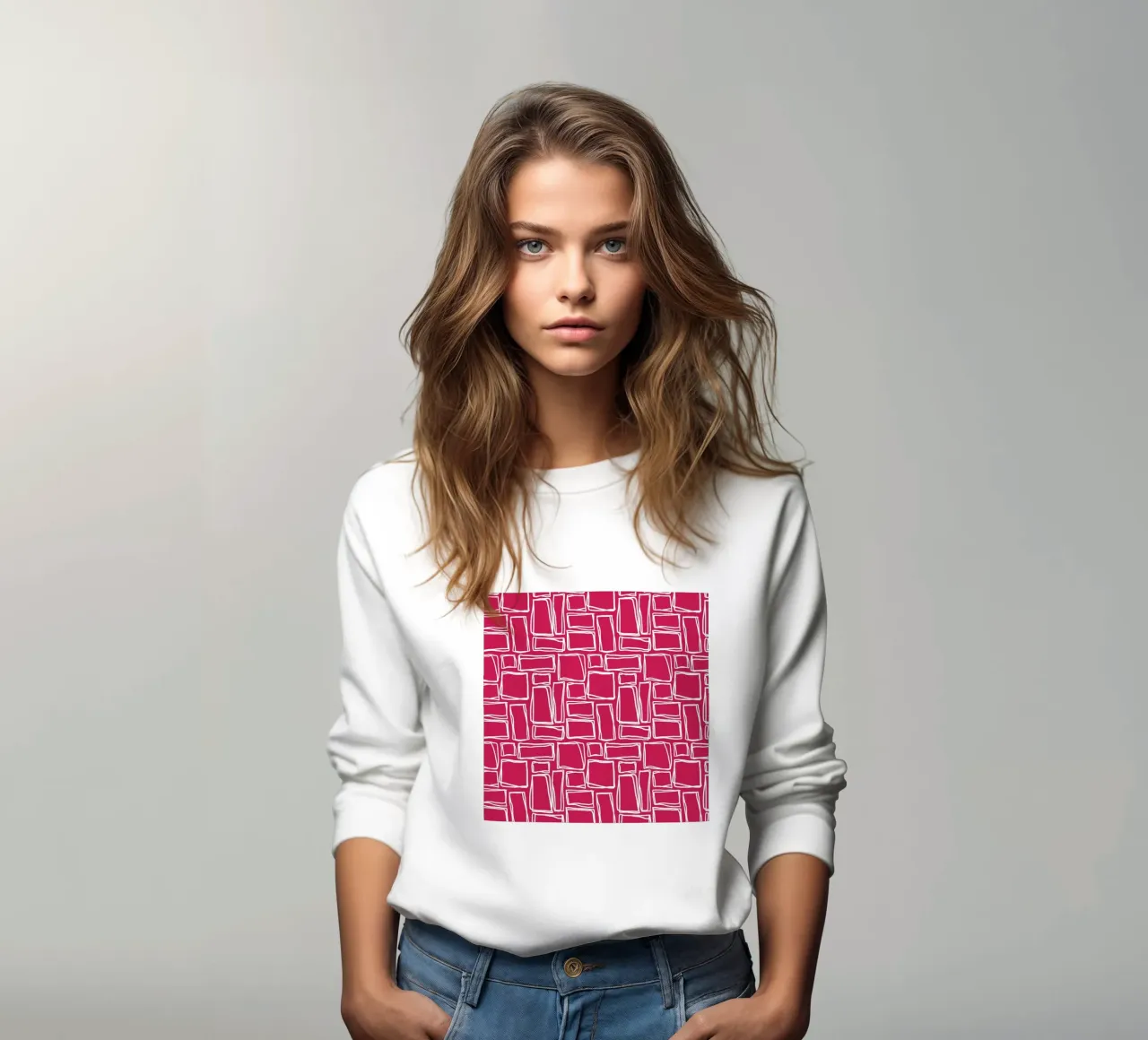 Quadrati Doodle in rosso scarlatto felpa da Happy Littles