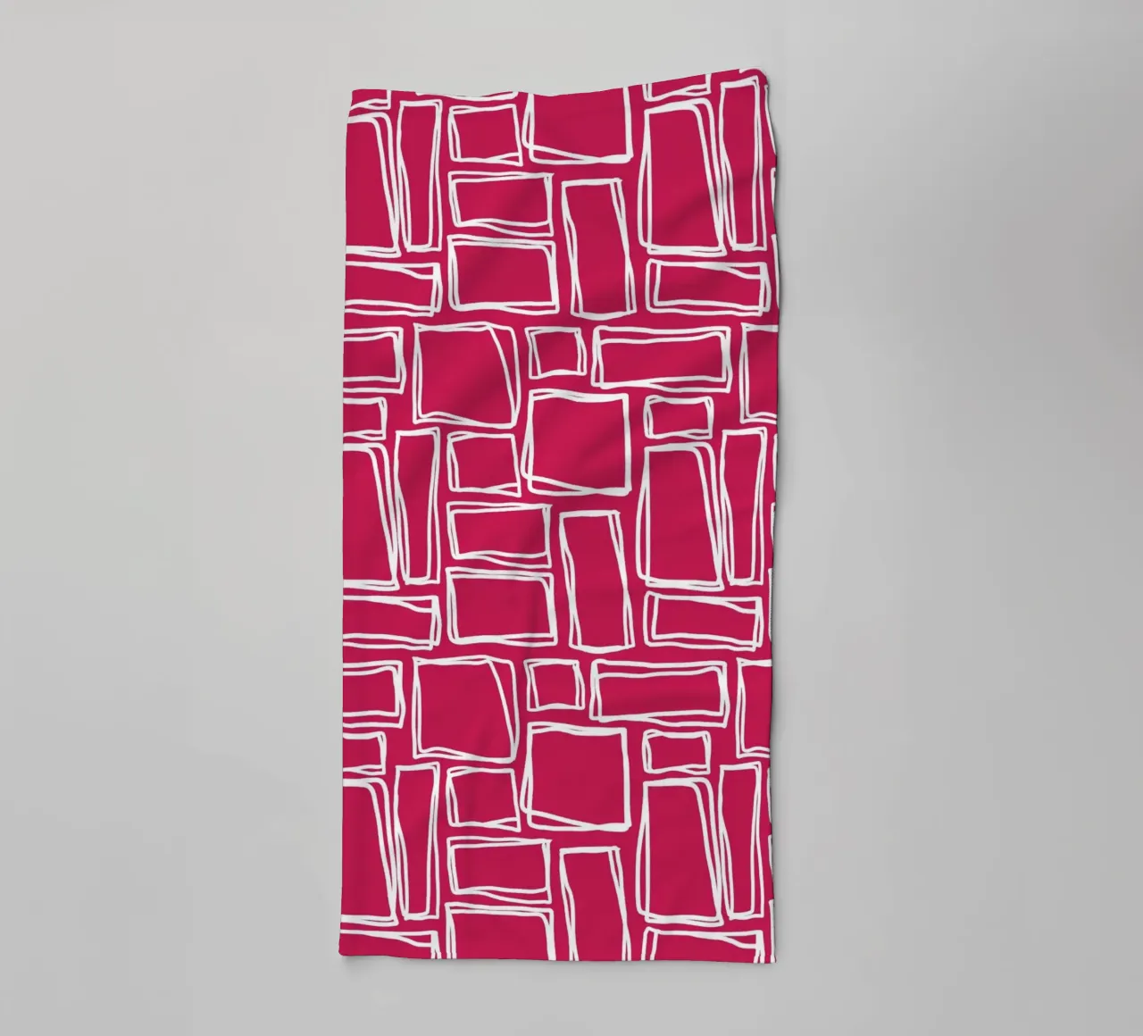 Quadrati Doodle in rosso scarlatto asciugamano da bagno da Happy Littles