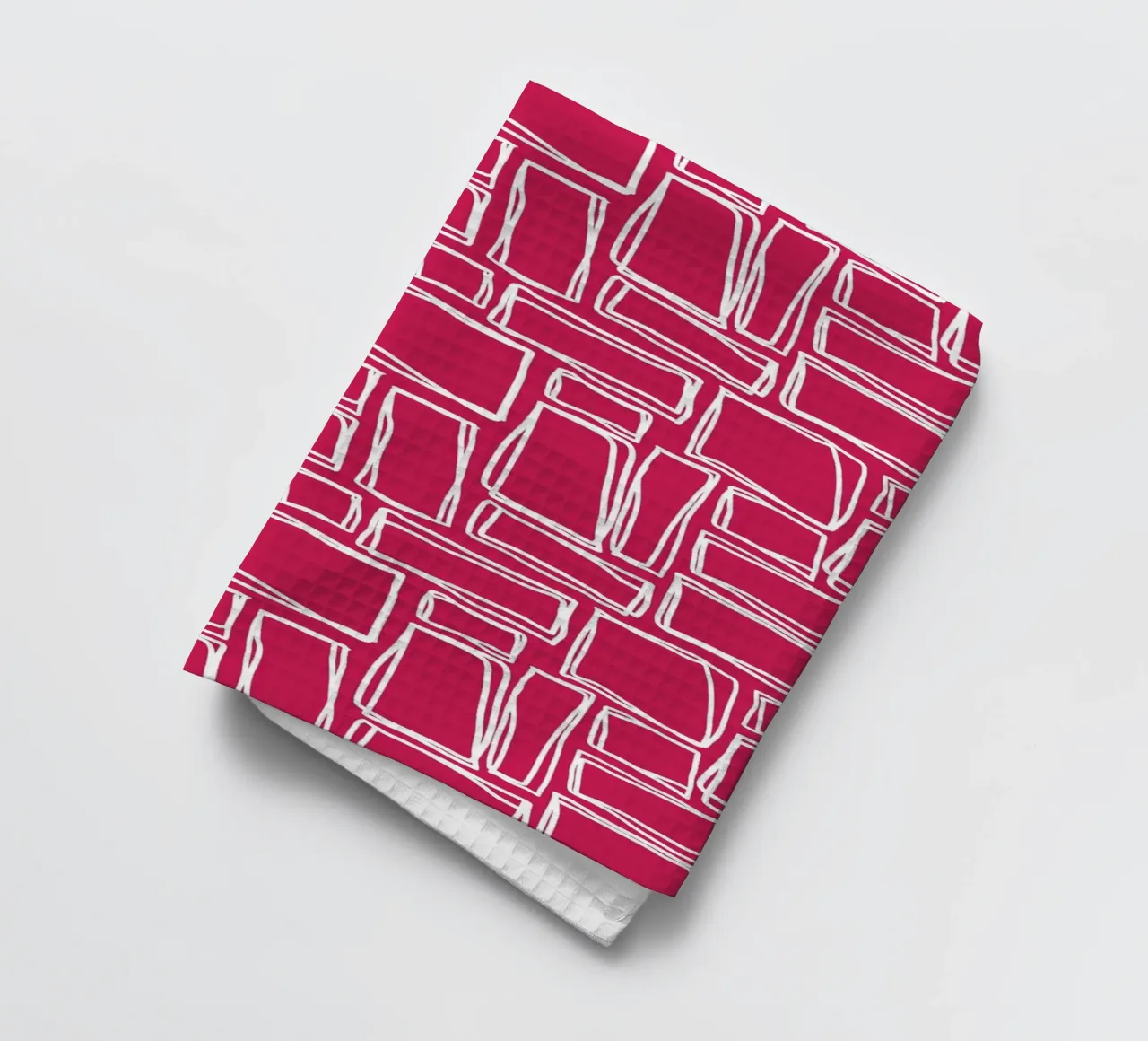 Quadrati Doodle in rosso scarlatto canovaccio da cucina da Happy Littles