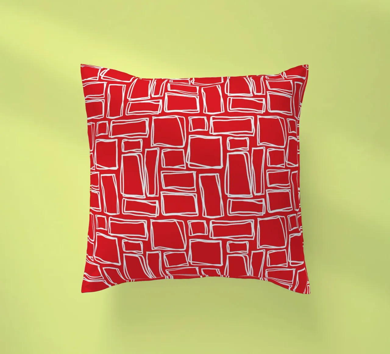 Quadrati Doodle in rosso ciliegia cuscino da Happy Littles