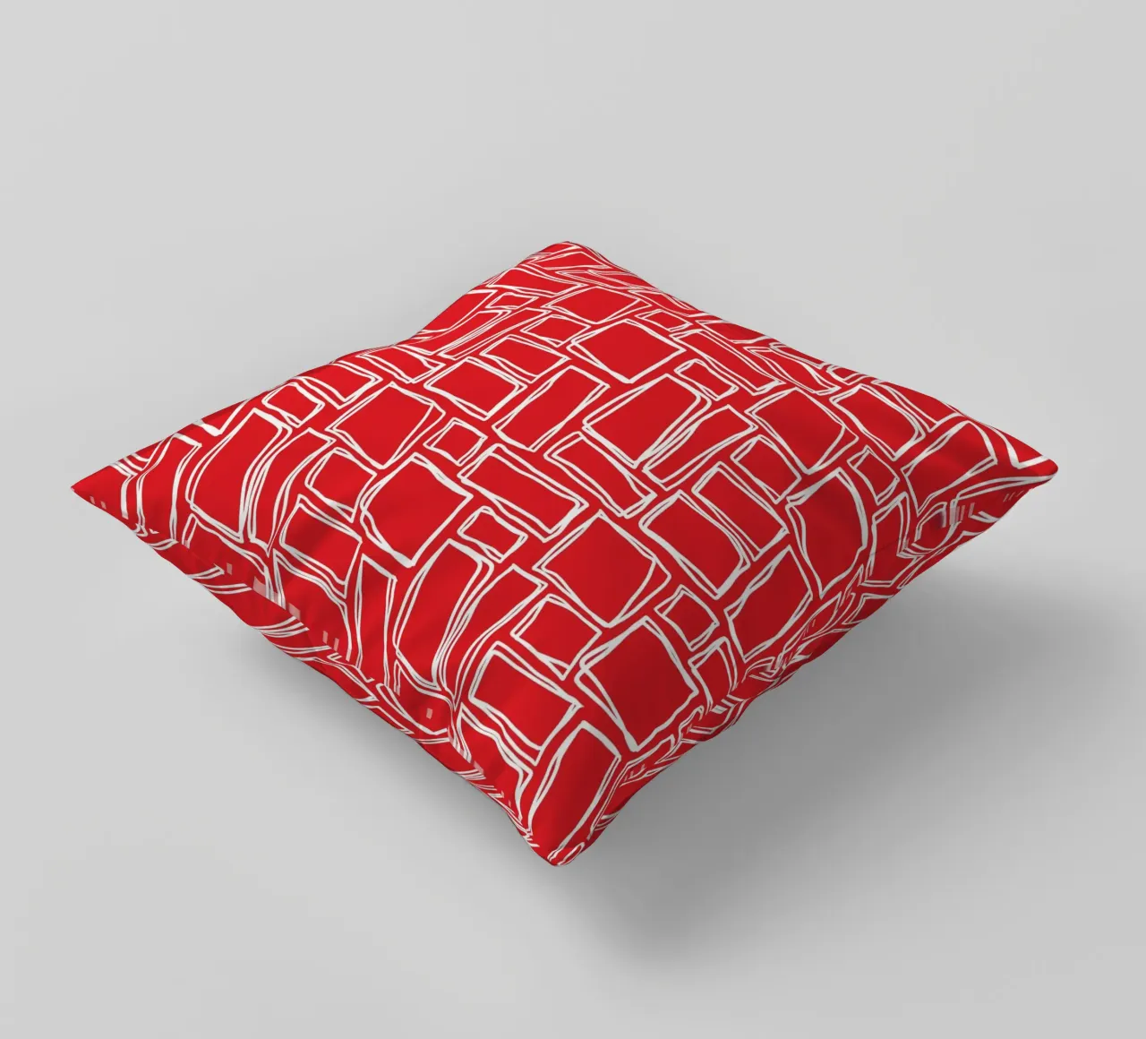 Quadrati Doodle in rosso ciliegia cuscino da Happy Littles