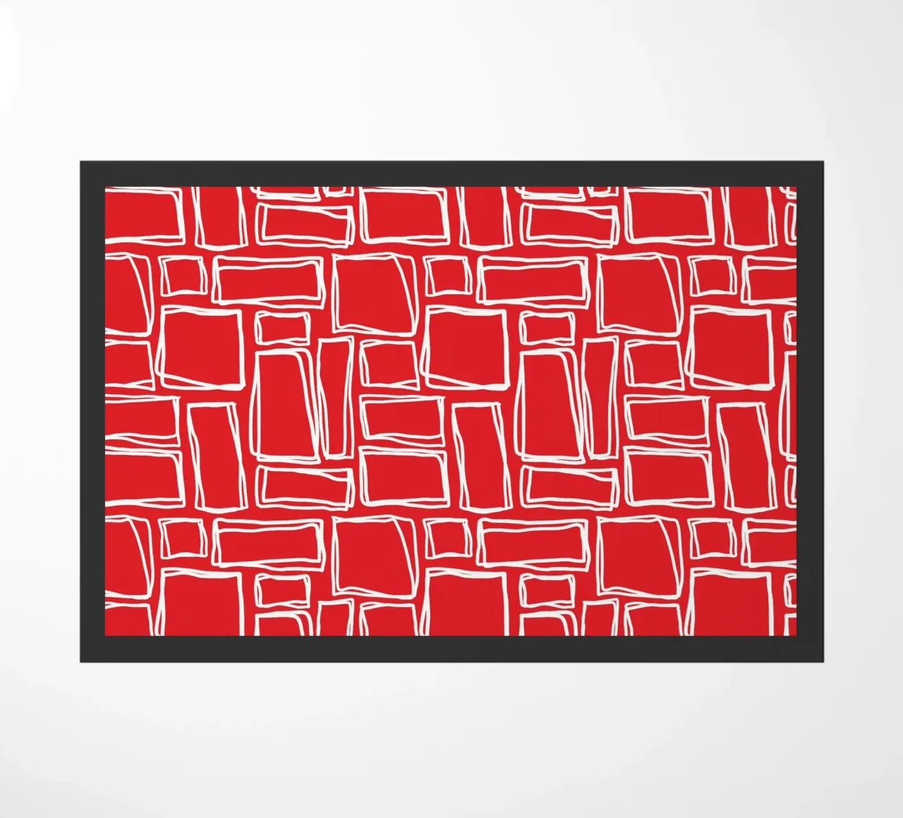 Quadrati Doodle in rosso ciliegia zerbino da Happy Littles