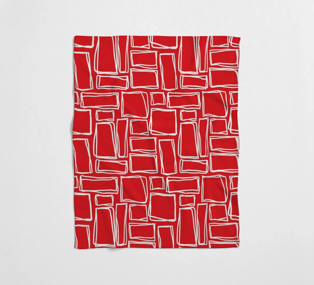 Quadrati Doodle in rosso ciliegia coperta in pile da Happy Littles