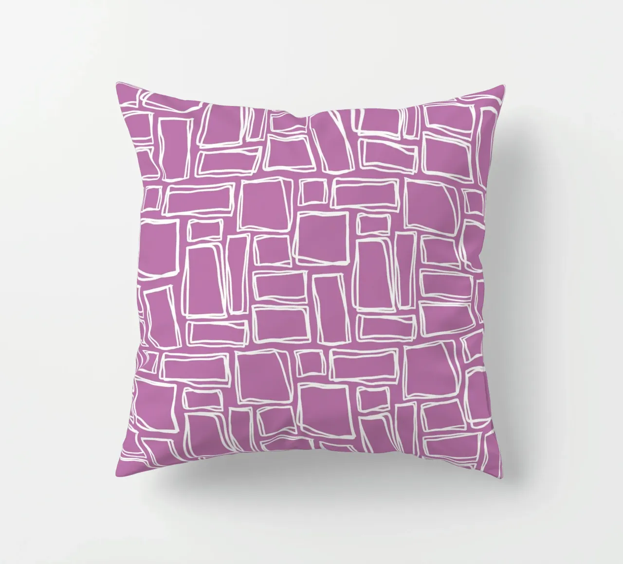 Quadrati Doodle in viola orchidea cuscino da Happy Littles