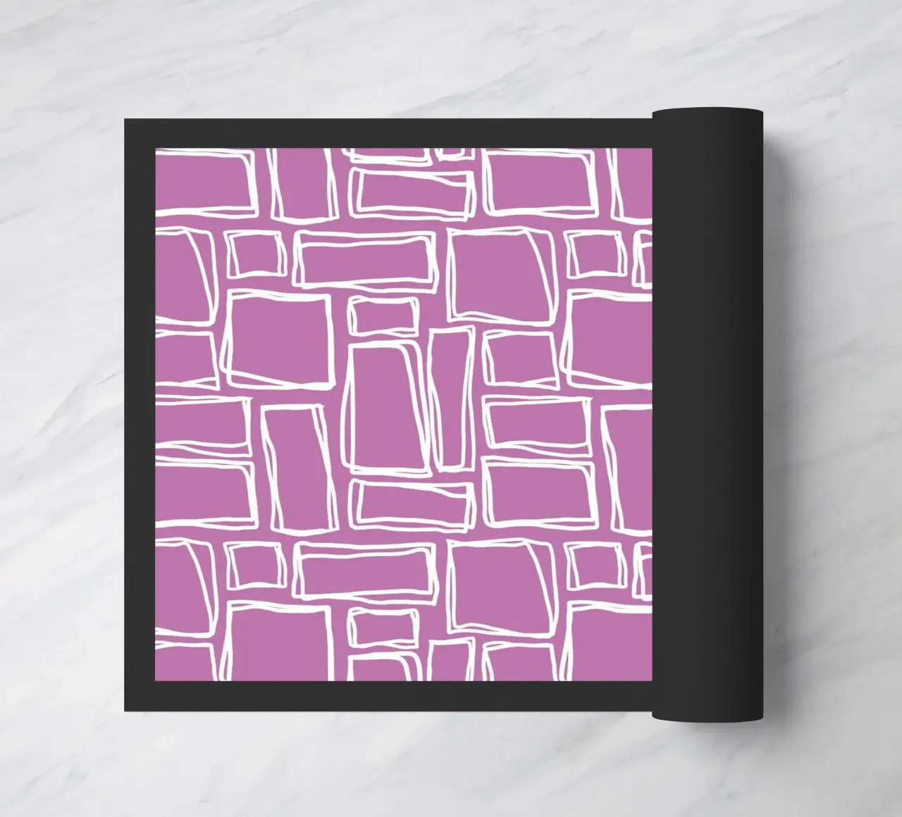 Quadrati Doodle in viola orchidea zerbino da Happy Littles