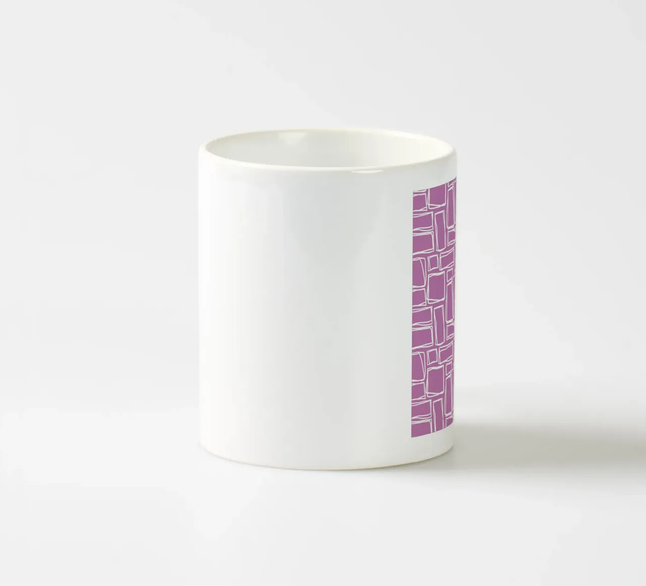 Quadrati Doodle in viola orchidea tazza in ceramica da Happy Littles