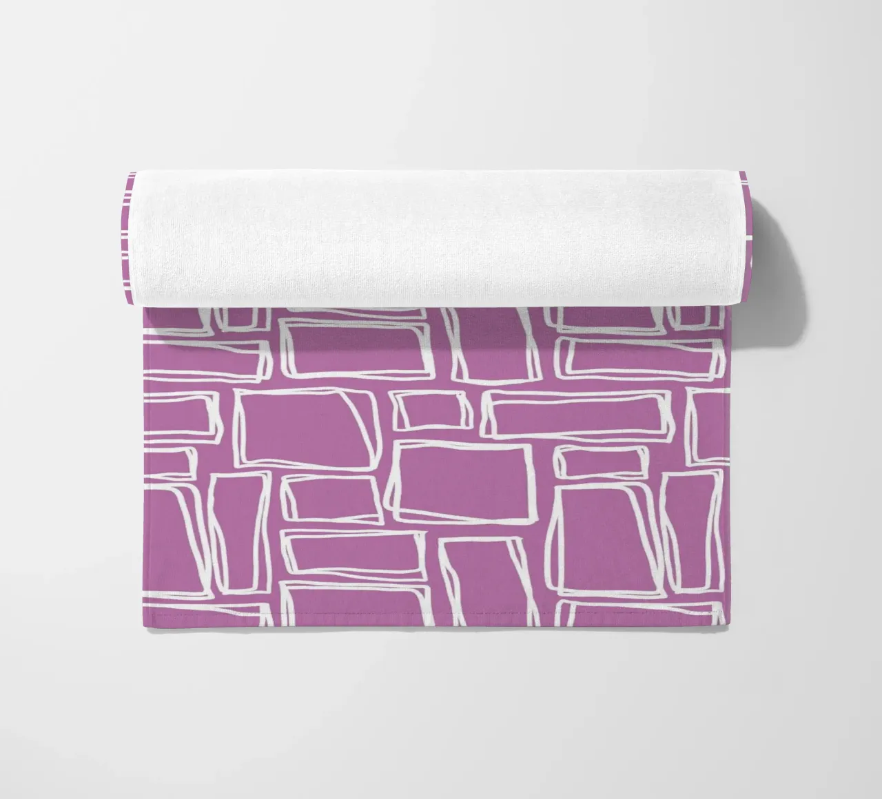 Quadrati Doodle in viola orchidea telo mare da Happy Littles
