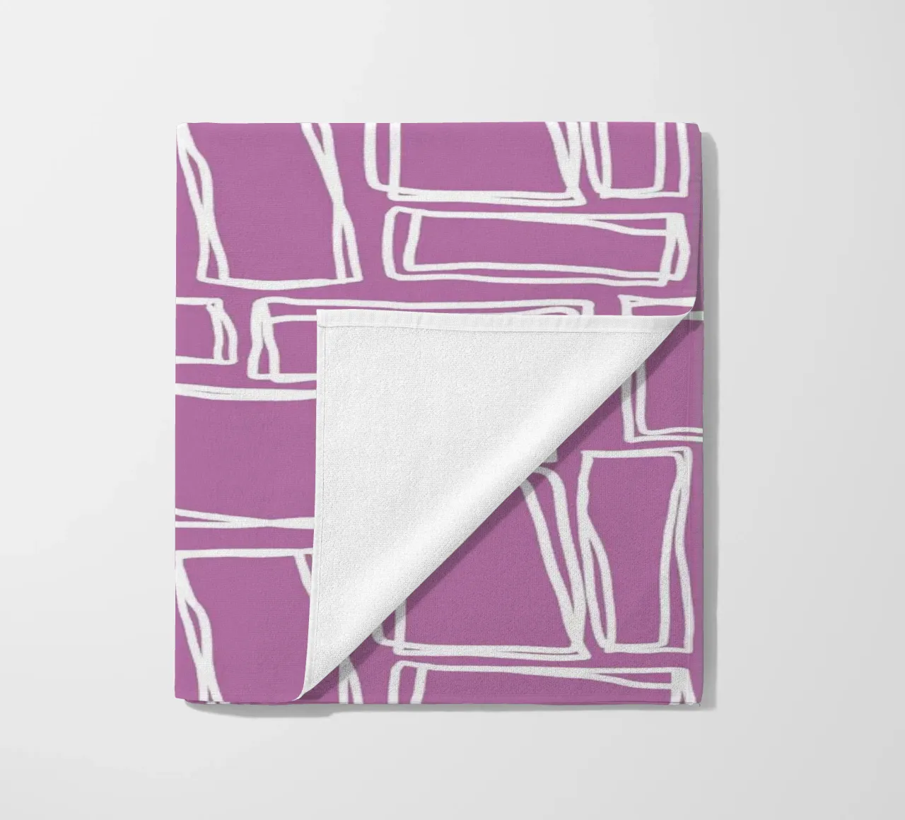 Quadrati Doodle in viola orchidea telo mare da Happy Littles