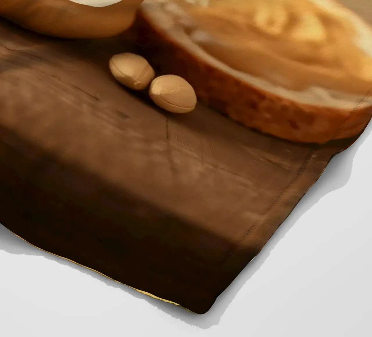 Delicious peanut butter jar with a spoon & slices of bread fleece blanket by DesignDoodle
