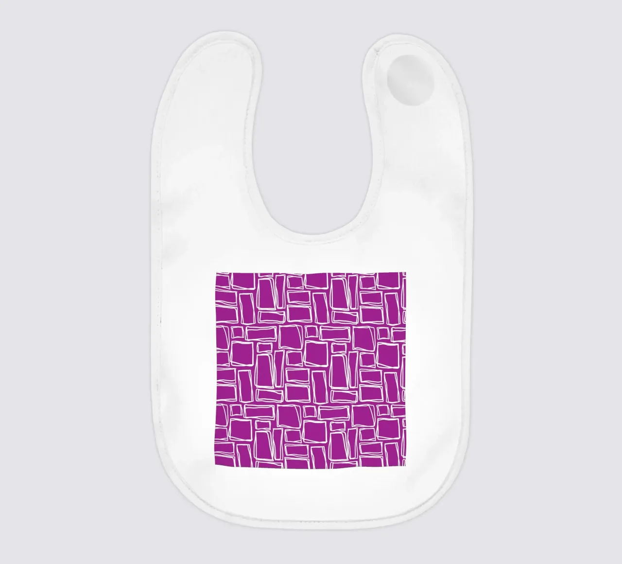 Quadrati Doodle in viola magenta bavaglino da Happy Littles