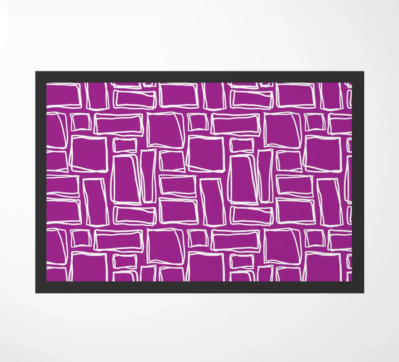 Quadrati Doodle in viola magenta zerbino da Happy Littles