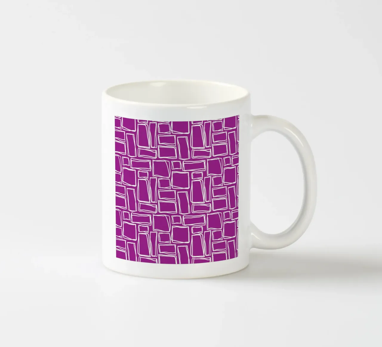 Quadrati Doodle in viola magenta tazza in ceramica da Happy Littles