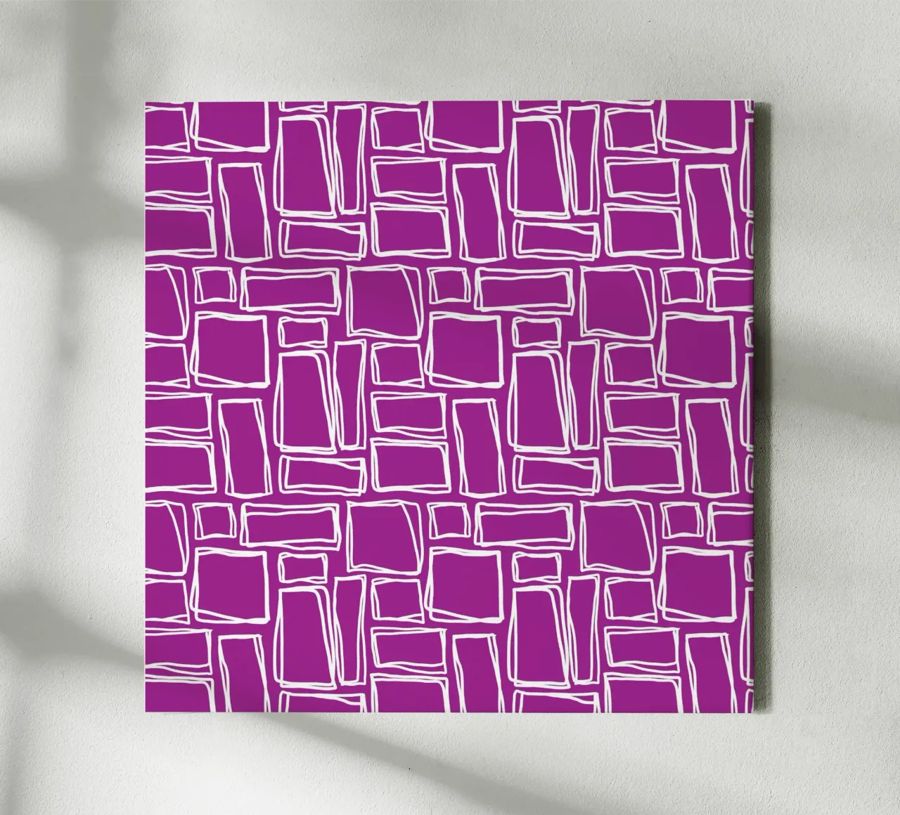 Quadrati Doodle in viola magenta tela con Cornice a cassetta da Happy Littles