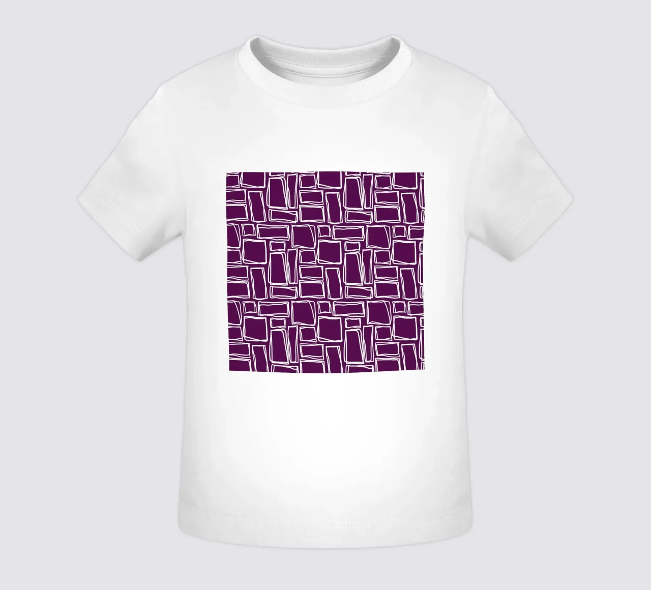 Doodle Squares in Plum Purple baby t-shirt by Happy Littles