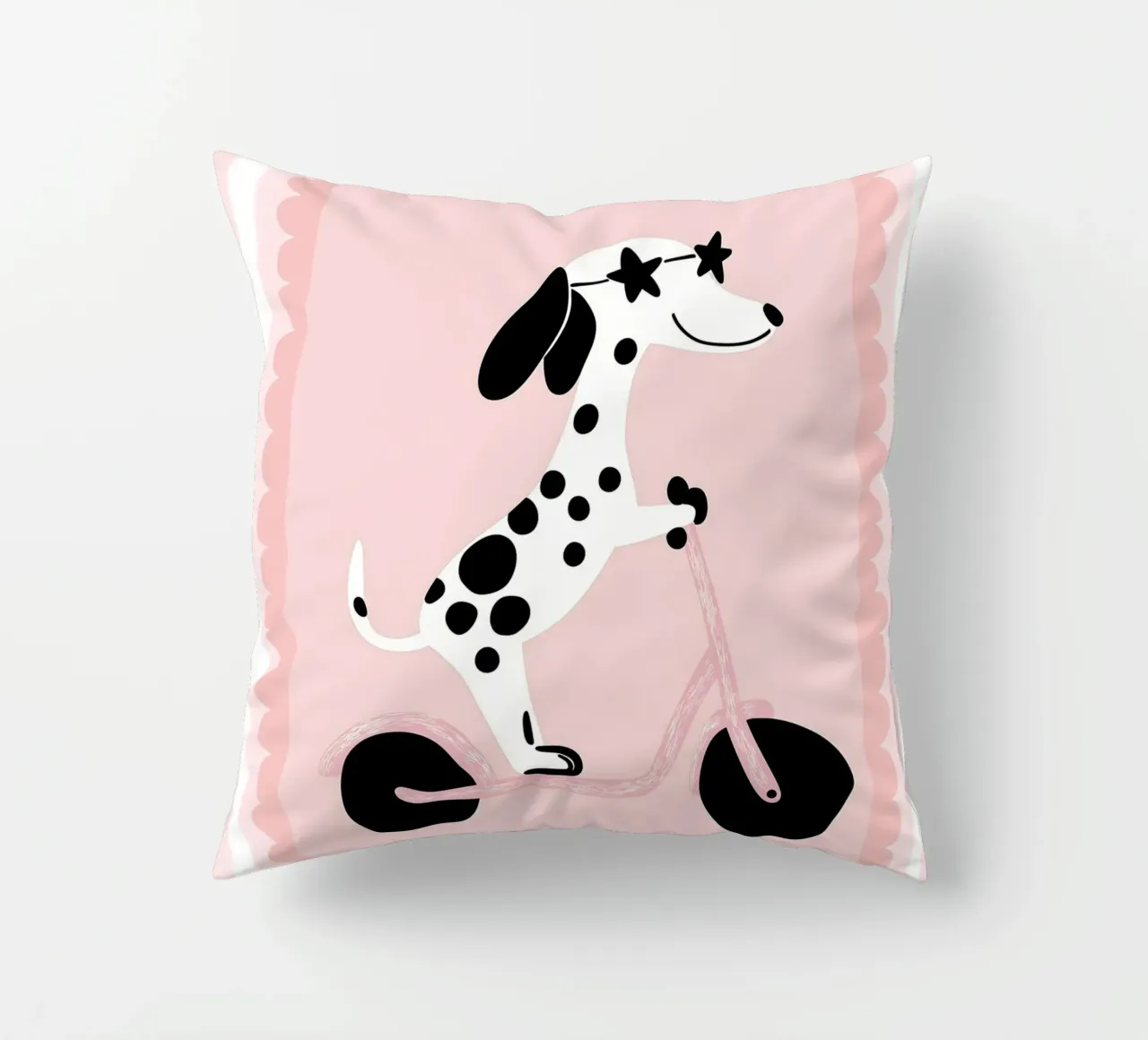 Stampa dalmata su monopattino, arte da parete per la cameretta cuscino da SunshinePrints