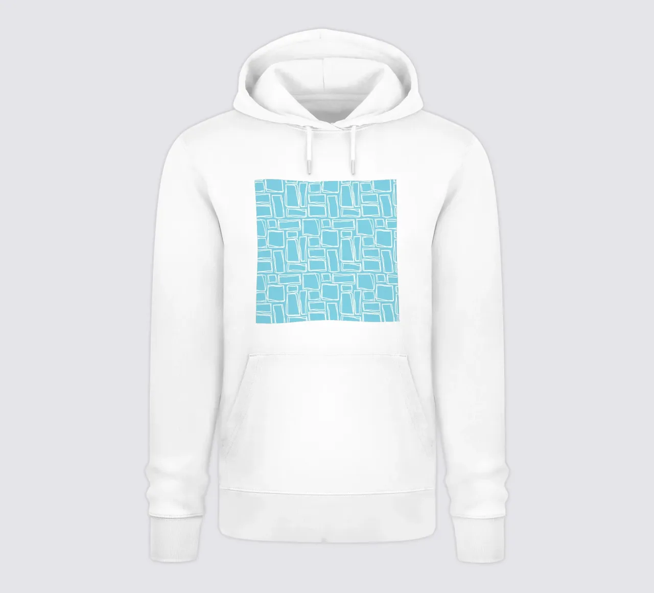 Quadrati Doodle in blu cielo felpa con cappuccio da Happy Littles
